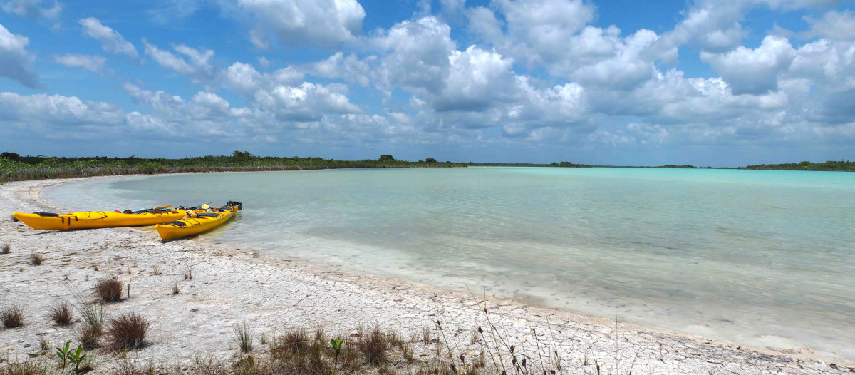 kayaking on clear water