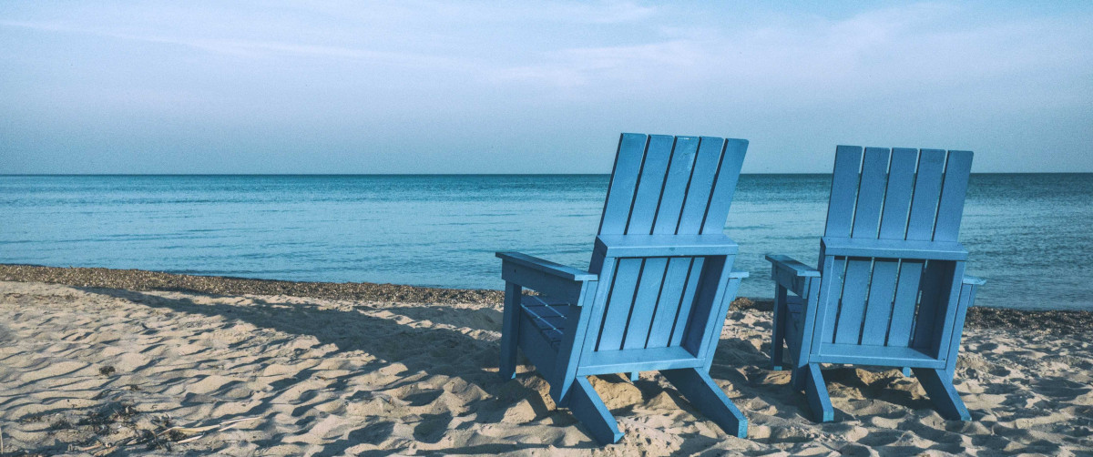 resting on the beach